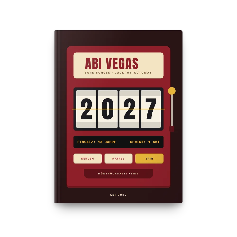 Abibuch-Cover „Abi Vegas“: Spielautomat 2-0-2-7