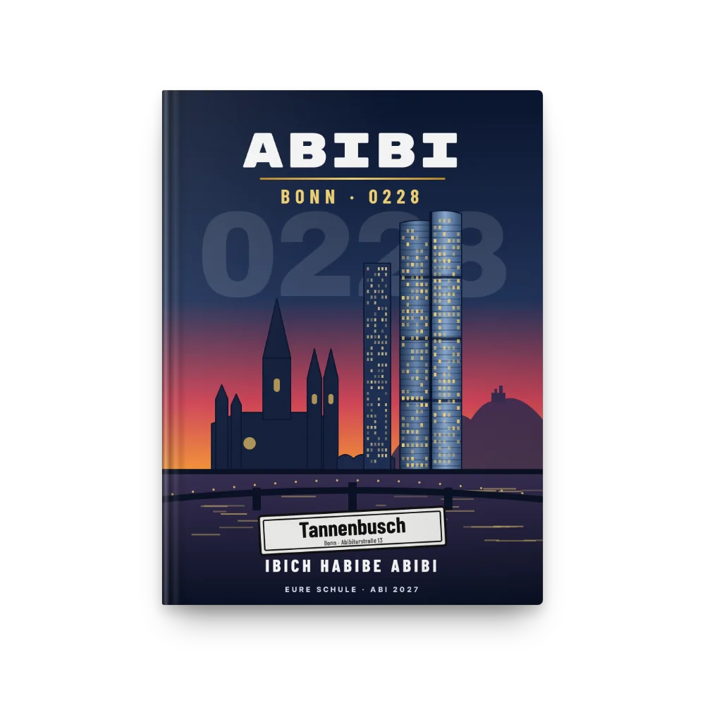 Abibuch-Cover „ABIBI“: Bonn 0228: Münster, Langer Eugen, Post Tower, Rhein