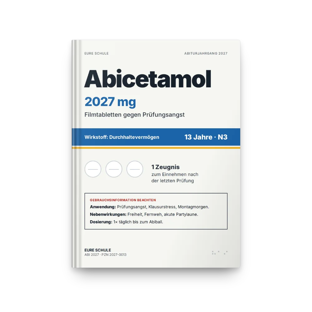Abibuch-Cover „Abicetamol“: Arzneimittel-Packung 2027 mg
