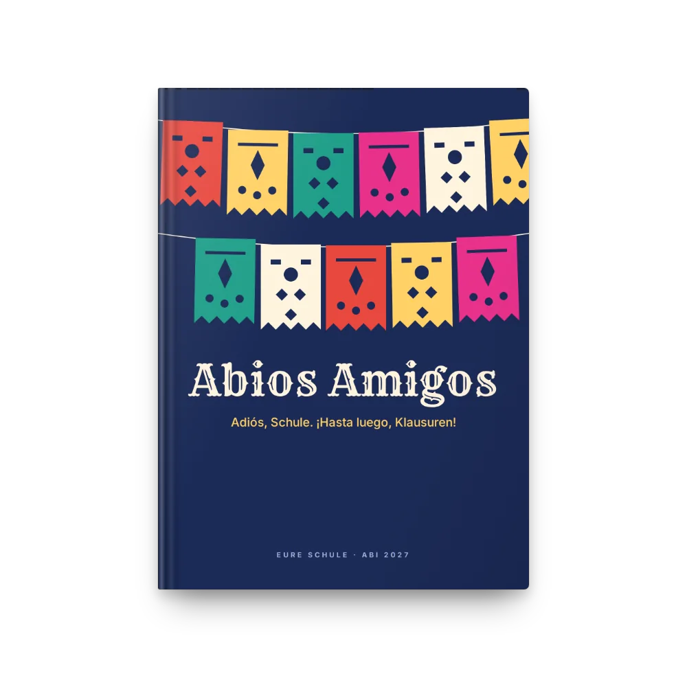 Abibuch-Cover „Abios Amigos“: Papel-picado-Girlanden